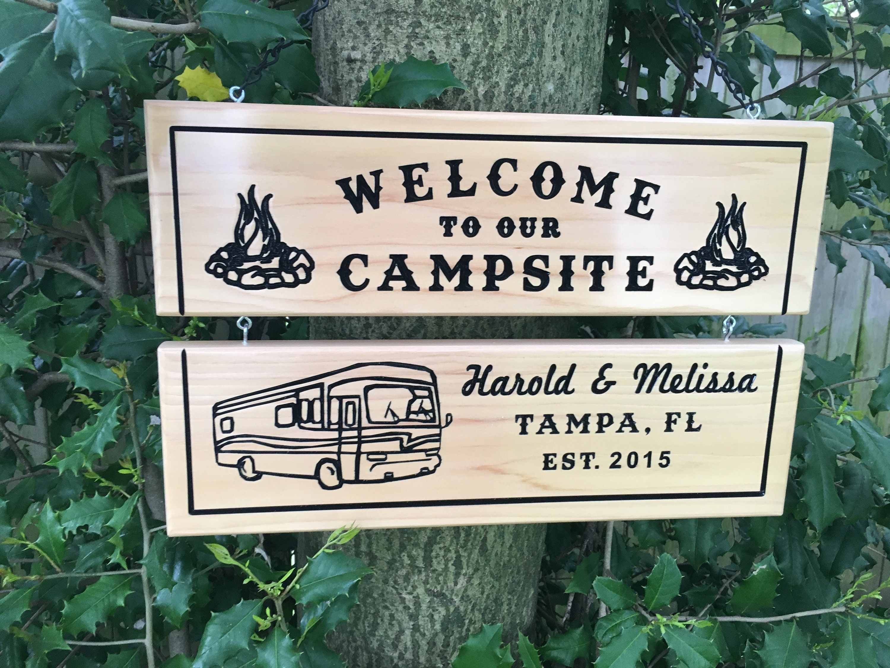 Personalized Camping Signs Custom RV Signs Campsite Sign Glamp Etsy