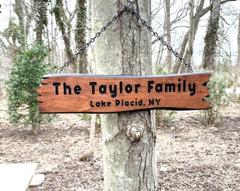 Custom Made Wooden Name Sign Personalizable Rustic Outdoor Family Name Camp Sign Customizable Welcome Sign Campsite Decor RV Name Sign