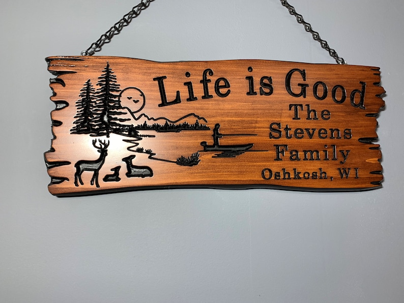 Custom Camping Sign Personalized Stained Pine Outdoor RV Sign CNC ...