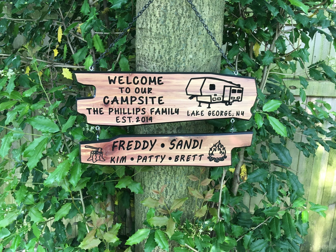 Custom Camping Sign Personalized Camping Sign Rustic Camp Sign Etsy