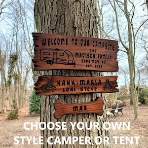 Custom Camping Sign Custom RV Sign Custom Camp Decor Sign Personalized Camping Sign RV Decor Signs Custom Family Name Sign Campsite Sign