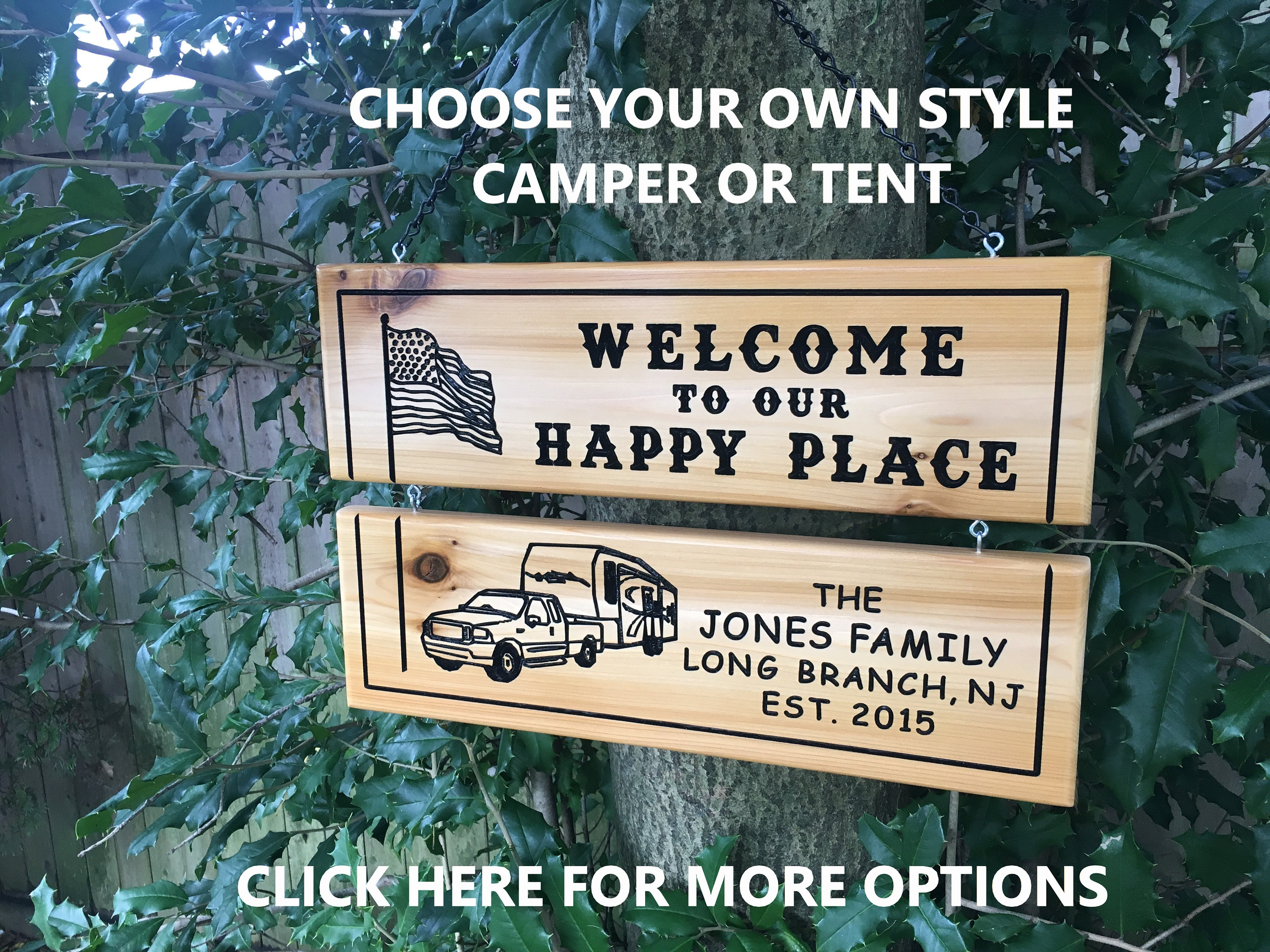 Personalized Camping Sign Custom Wooden Campsite Sign | Etsy