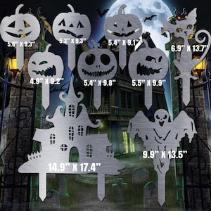 Estacas de jardín de Halloween Svg/Dxf - Descarga digital de Bad Dog Metalworks - Láser CNC Plasma Waterjet - Halloween Dxf Halloween Svg Calabaza Svg