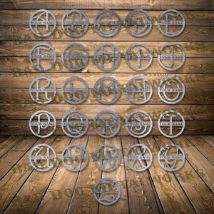 Monogramas de letras redondas personalizables A-Z - DXF y SVG - Descarga digital de Bad Dog Metalworks - Láser CNC Plasma Waterjet - Conjunto de monogramas
