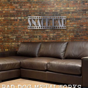 Snack Bar Concessions Sign - Bad Dog Metalworks Home Theater Decor - Movie Room - Theater Decor -  Home Decor - Concession Stand Pantry Sign