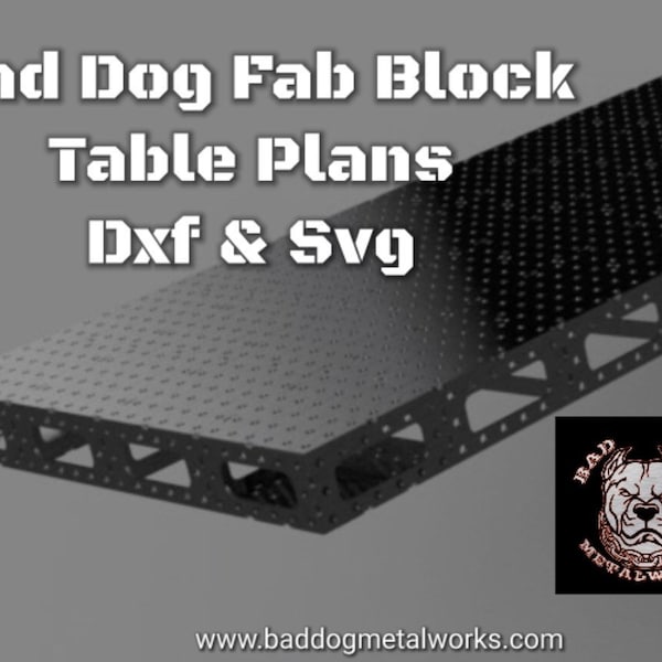 4 x 8 Bad Dog Fab Block Table - DXF - SVG - Welding Table Plans - CNC Plasma Cut - Fixture Table - Welding Table Dxf - Bad Dog Metalworks
