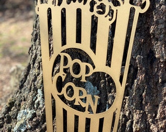 Metal Popcorn Sign Etsy
