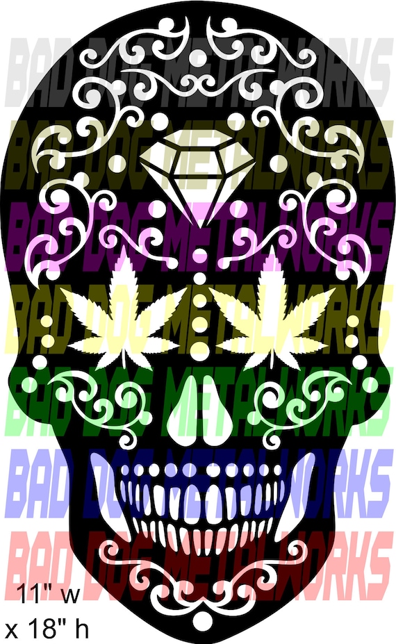 Pot Leaf Sugar Skull 420 Marijuana Weed SVG DXF | Etsy