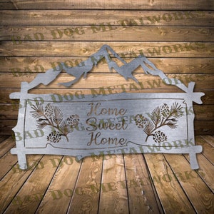 Home Sweet Home Blick auf die Berge Dxf / SVG - Bad Dog Metalworks Digitaler Download - Laser CNC Konzentration