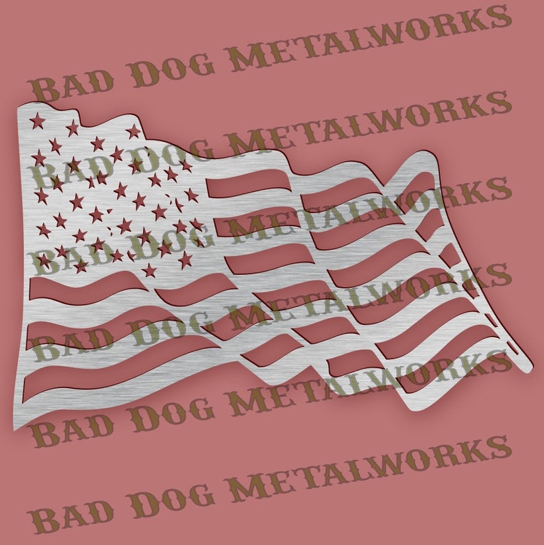 Download Waving Flag Dxf and Svg Bad Dog Metalworks Digital | Etsy
