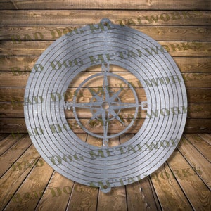 Compass Wind Spinner Svg - Wind Spinner Dxf - Bad Dog Metalworks Digital Download - CNC Plasma Laser Waterjet - Compass Wind Catcher Dxf