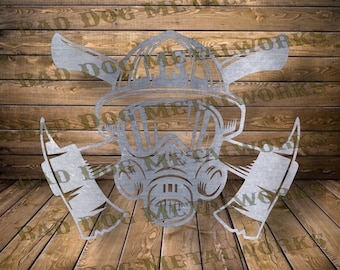 Lucky 13 Firefighter Dxf/Svg - Bad Dog Metalworks Digital Download - Laser CNC Plasma Waterjet - Firefighter Svg - Firefighter Dxf for CNC