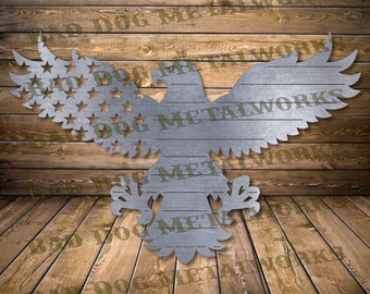 Stars and Stripes Eagle Dxf Svg - Bad Dog Metalworks Digital Download - CNC Plasma Laser Waterjet - Patriotic Dxf - Eagle Svg - USA Dxf