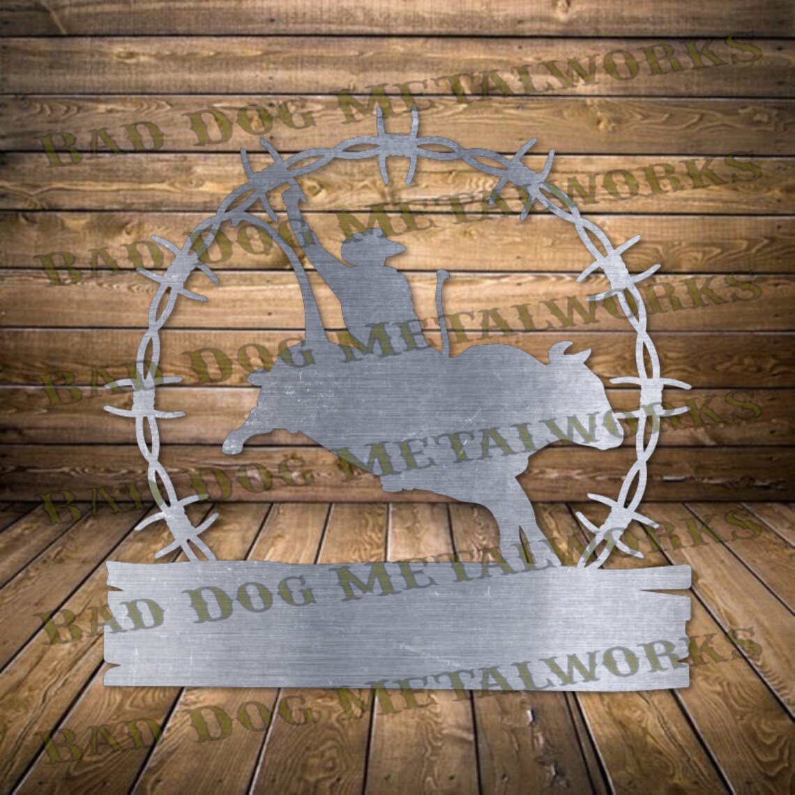 Rodeo Bull Rider Monogram Dxf/svg - Bad Dog Metalworks Digital Download ...