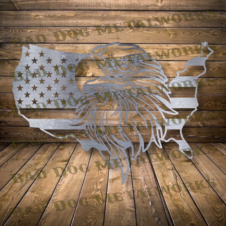 USA Eagle Dxf/Svg - Bad Dog Metalworks Digital Download - Laser CNC P…