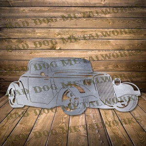 1933 Hot Rod Dxf/Svg - Descarga digital de Bad Dog Metalworks - Láser CNC Plasma Waterjet - Hot Rod Svg - Coche Dxf Coche Svg - Vectores de coches antiguos