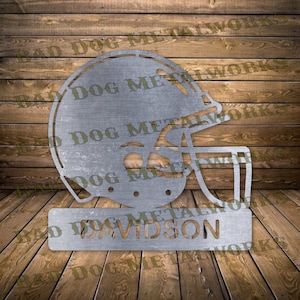 Footballhelm Monogramm Svg/Dxf - Bad Dog Metalworks Digitaler Download - Laser CNC Konzentrations-Plasma Wasserstrahl - Fußball Monogramm Dxf