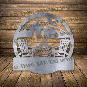 Monogramma per focolare in pietra DXF e SVG - Download digitale Bad Dog Metalworks - Laser CNC Plasma Waterjet - Focolare in formato SVG - Monogramma in formato SVG