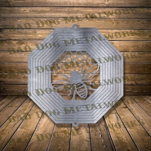 Molinillo de viento de abeja Svg - Molinillo de viento de abeja Dxf - Descarga digital de Bad Dog Metalworks - CNC Plasma Laser Waterjet - Atrapavientos de abeja Dxf