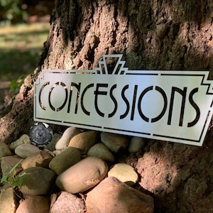 Retro Concessions Sign - Bad Dog Metalworks Home Décor - Movie Theater Décor - Movie Décor - Cinema Signs - Retro Movie Sign - Movie Room