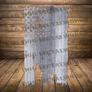 9/11 Never Forget Tattered American Flag Dxf and Svg - Bad Dog Metalworks Digital Download - Laser CNC Plasma Waterjet - 9/11 Svg - 9/11 Dxf