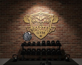 Spartan Gym Sign - Bad Dog Metalworks Home Decor - Health and Fitness Gifts - Gym Decor - Fitness Inspiration - Gifts for Body Builders