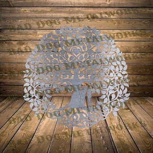 Árbol de la vida para bodas Libro de visitas de metal SVG/DXF Descarga digital de Bad Dog Metalworks - Láser CNC Plasma Waterjet - Boda Svg - Boda Dxf