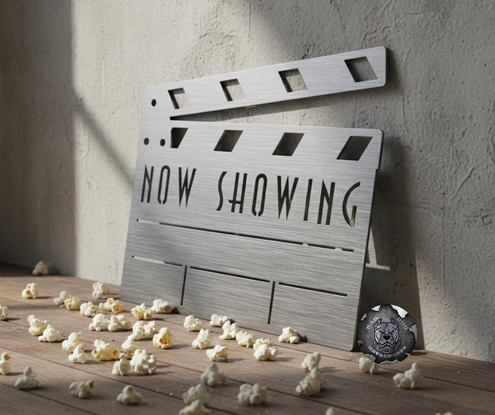 Now Showing Clapboard Movie Clapper - Bad Dog Metalworks Home Decor ...