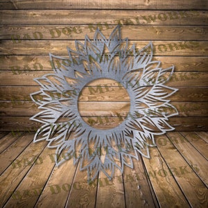 Sunflower Dxf/Svg - Bad Dog Metalworks Digital Download - CNC Plasma Laser Waterjet - Sunflower Monogram Frame Svg - Sunflower Dxf Cut File