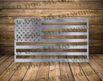 American Flag Dxf/Svg - Bad Dog Metalworks Digital Download - Laser CNC Plasma Waterjet - Patriotic Svg - Patriotic Dxf - American Flag Svg