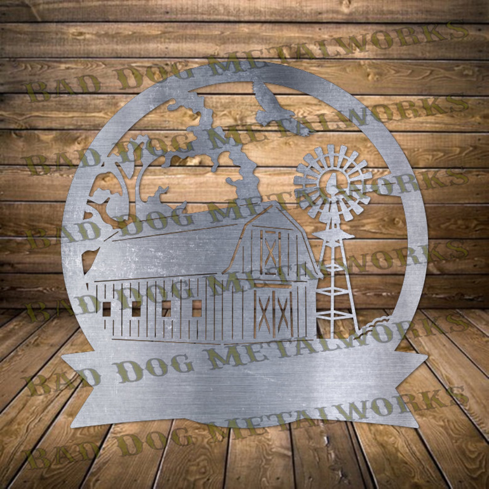 Barn and Windmill Scene Dxf and Svg Files Bad Dog Metalworks - Etsy