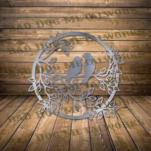 Love Birds Branch Svg e Dxf - Download digitale Bad Dog Metalworks - Laser CNC Plasma Waterjet - Love Birds Dxf - Love Birds Svg - Love Svg