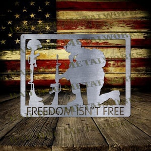 Battlefield Cross Freedom Isn't Free Dxf/Svg - Descarga digital de Bad Dog Metalworks - CNC Plasma Laser Waterjet - Memorial Day Dxf