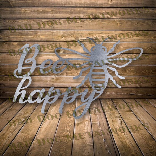 Bee Happy Dxf/Svg - Bad Dog Metalworks Digital Download - Laser CNC Plasma Waterjet - Bee Dxf - Bee Happy Svg - Beekeeper Svg Beekeeper Dxf