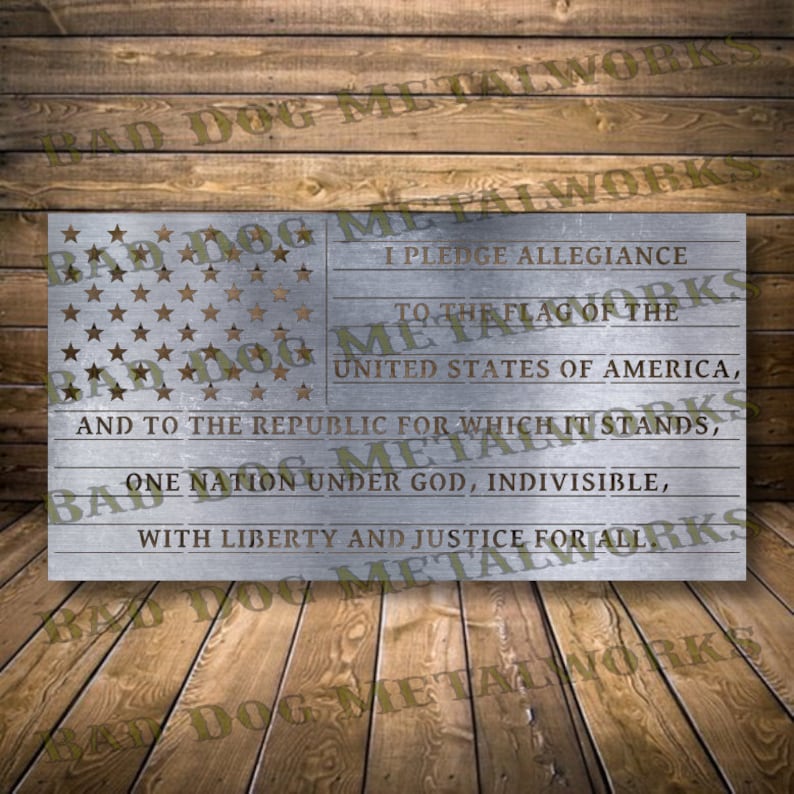 Download United States Pledge Flag Dxf Svg Laser CNC Plasma | Etsy
