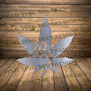 RX Pot Leaf Dxf/Svg - Descarga digital de Bad Dog Metalworks - Laser CNC Plasma Waterjet - Marihuana medicinal Dxf - Pot Leaf Svg - Weed Svg