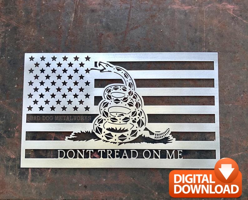 Download Gadsden Flag Dont Tread On Me Dxf and Svg Bad Dog | Etsy