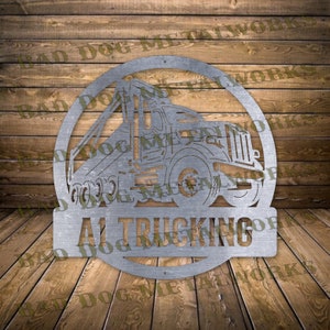 Monogramma di autocarro con cassone ribaltabile in formato SVG/DXF - Download digitale di Bad Dog Metalworks - Laser, CNC, Plasma, Waterjet - SVG di autocarro con cassone ribaltabile, DXF di autocarro con cassone ribaltabile - Monogramma DXF