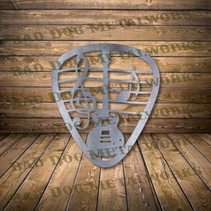 Muziekthema plectrum Dxf - plectrum Svg - Bad Dog Metalworks digitale download - Laser CNC plasma waterjet - gitaar Dxf - gitaar Svg