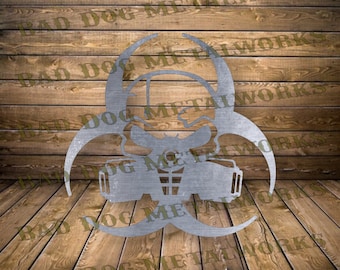 Biohazard-skalle Dxf/Svg - Bad Dog Metalworks digital nedladdning - Laser CNC Plasma Waterjet - Biohazard Svg - Biohazard Dxf - Skalle Svg