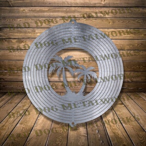 Palm Tree Wind Spinner Dxf - Palm Tree Wind Spinner Svg - Bad Dog Metalworks Digital Download - CNC Plasma Laser Waterjet - Wind Catcher Dxf