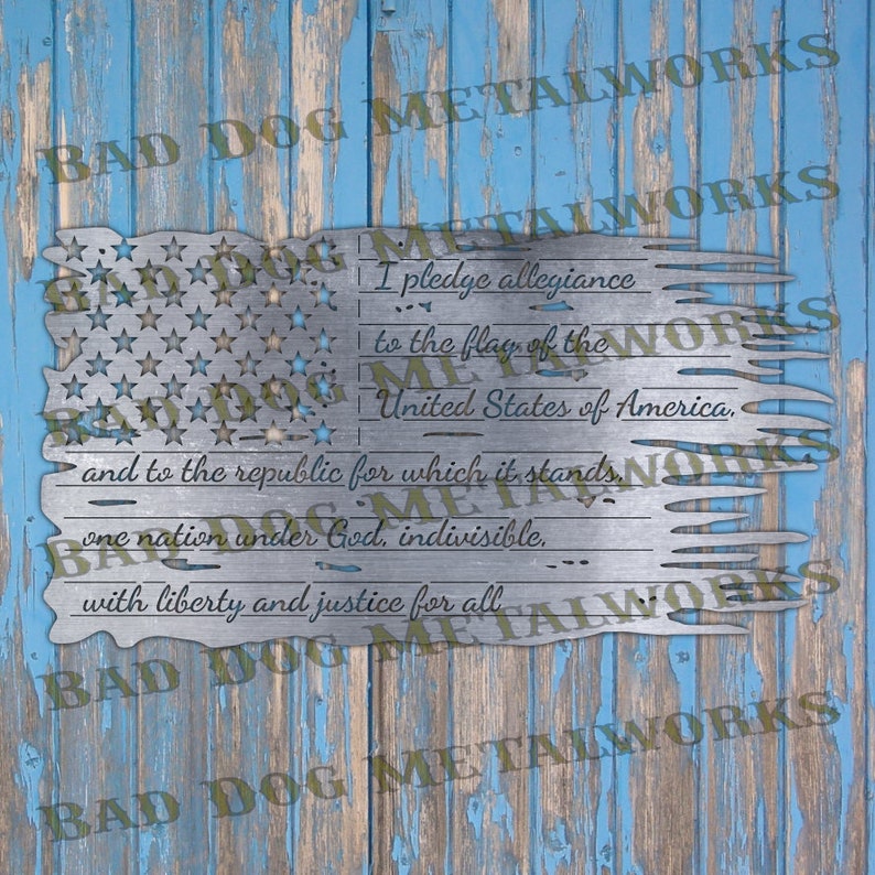 Download Pledge of Allegiance Tattered Flag Dxf Svg CNC Laser | Etsy