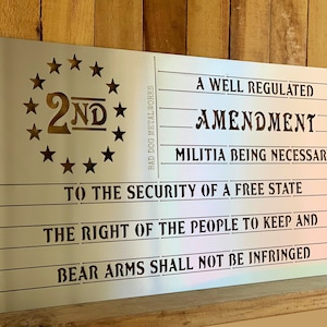Second Amendment American Flag - Bad Dog Metalworks Home Decor - 2A American Flag - Patriotic Gifts - Patriotic Decor - 2nd Amendment Flag