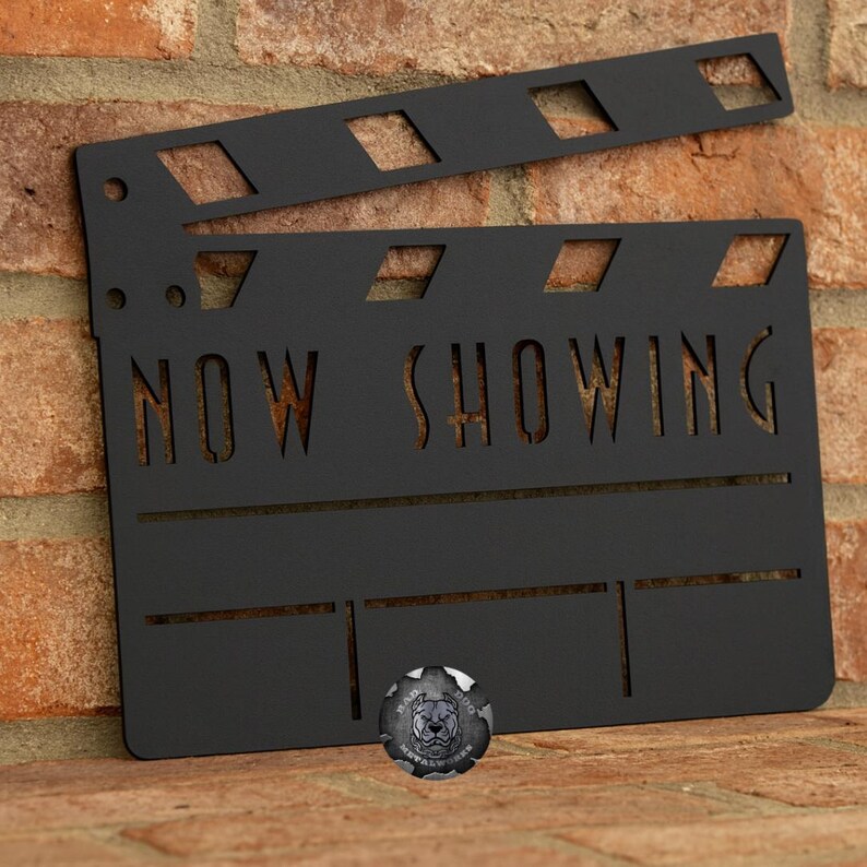 Now Showing Clapboard Movie Clapper - Bad Dog Metalworks Home Decor ...