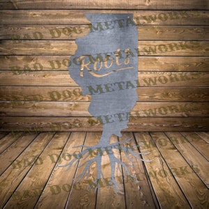 Illinois Roots Svg/Dxf - Download digitale Bad Dog Metalworks - Laser CNC Plasma Waterjet - Profilo stato Dxf - Illinois Svg - Illinois Dxf