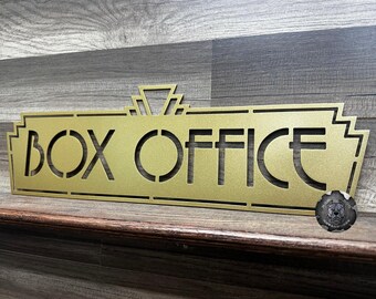 Retro Box Office Home Theater Décor Metal Sign - Bad Dog Metalworks Home Décor - Movie Theater Décor - Media Room - Movie Decor - Movie Art