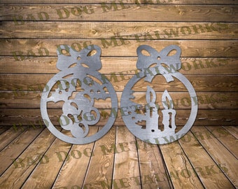 Christmas Ornaments - Dxf - Svg - Bad Dog Metalworks Digital Download - Laser CNC Plasma Waterjet - Christmas Svg - Christmas Ornament Dxf