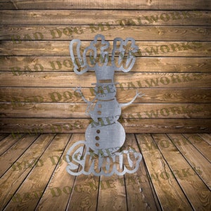 Muñeco de nieve Dxf y Svg de Let it Snow - Descarga digital de Bad Dog Metalworks - Svg de Navidad - CNC Plasma Laser Waterjet - Muñeco de nieve Svg - Dxf de invierno
