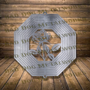 Rose Wind Spinner Svg - Rose Wind Spinner Dxf - Bad Dog Metalworks Digital Download - CNC Plasma Laser Waterjet - Rose Wind Catcher Dxf