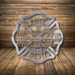 Cruz de Malta de bombero SVG/DXF - Descarga digital de Bad Dog Metalworks - Láser CNC Plasma Waterjet - Bombero Dxf - Bombero Svg